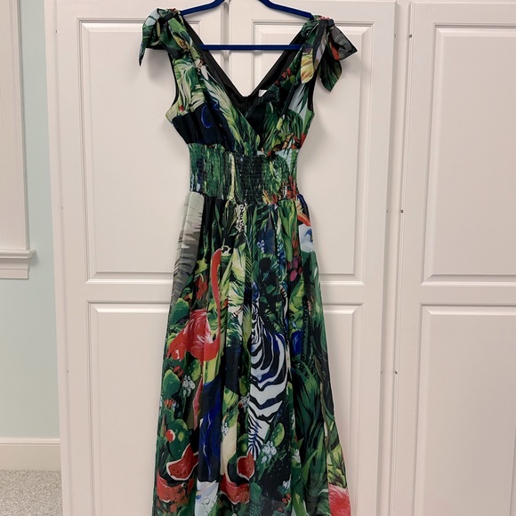 Y S Jungle Midi Sleeveless Dress Size-XL runs small - Picture 7 of 12